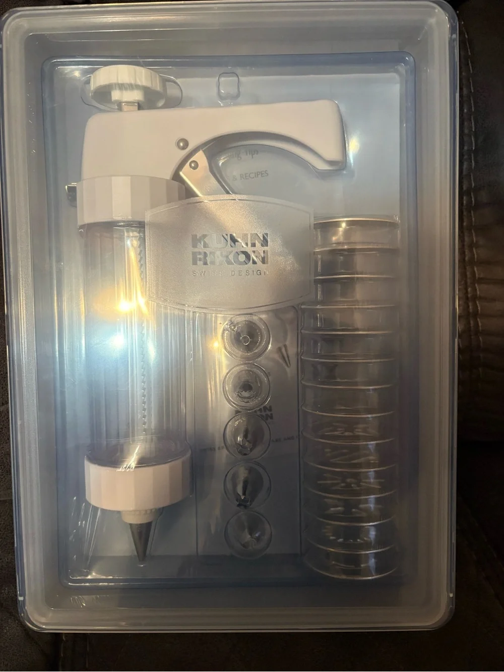 Kuhn Rikon Cookie Press refillable barrel stainless‎ steel handle Decorating Set